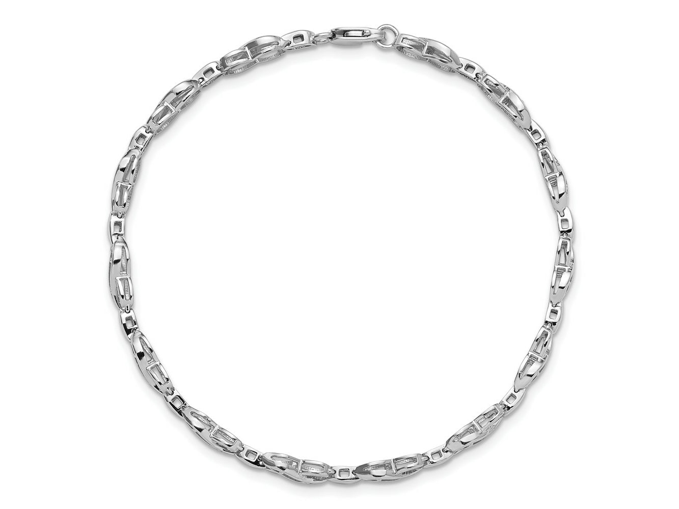 FJC Finejewelers 925 Sterling Silver Diamond Rhodium Plated Diam. Infinity Symbol Bracelet 7.5 Inches