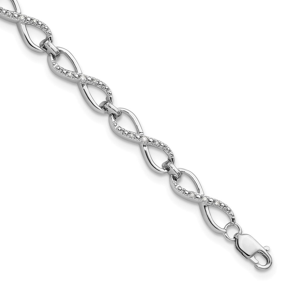 FJC Finejewelers 925 Sterling Silver Diamond Rhodium Plated Infinity Bracelet 7.5 Inches