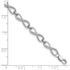 FJC Finejewelers 925 Sterling Silver Diamond Rhodium Plated Infinity Bracelet 7.5 Inches