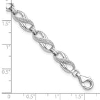 FJC Finejewelers 925 Sterling Silver Diamond Rhodium Plated Infinity Bracelet 7.5 Inches