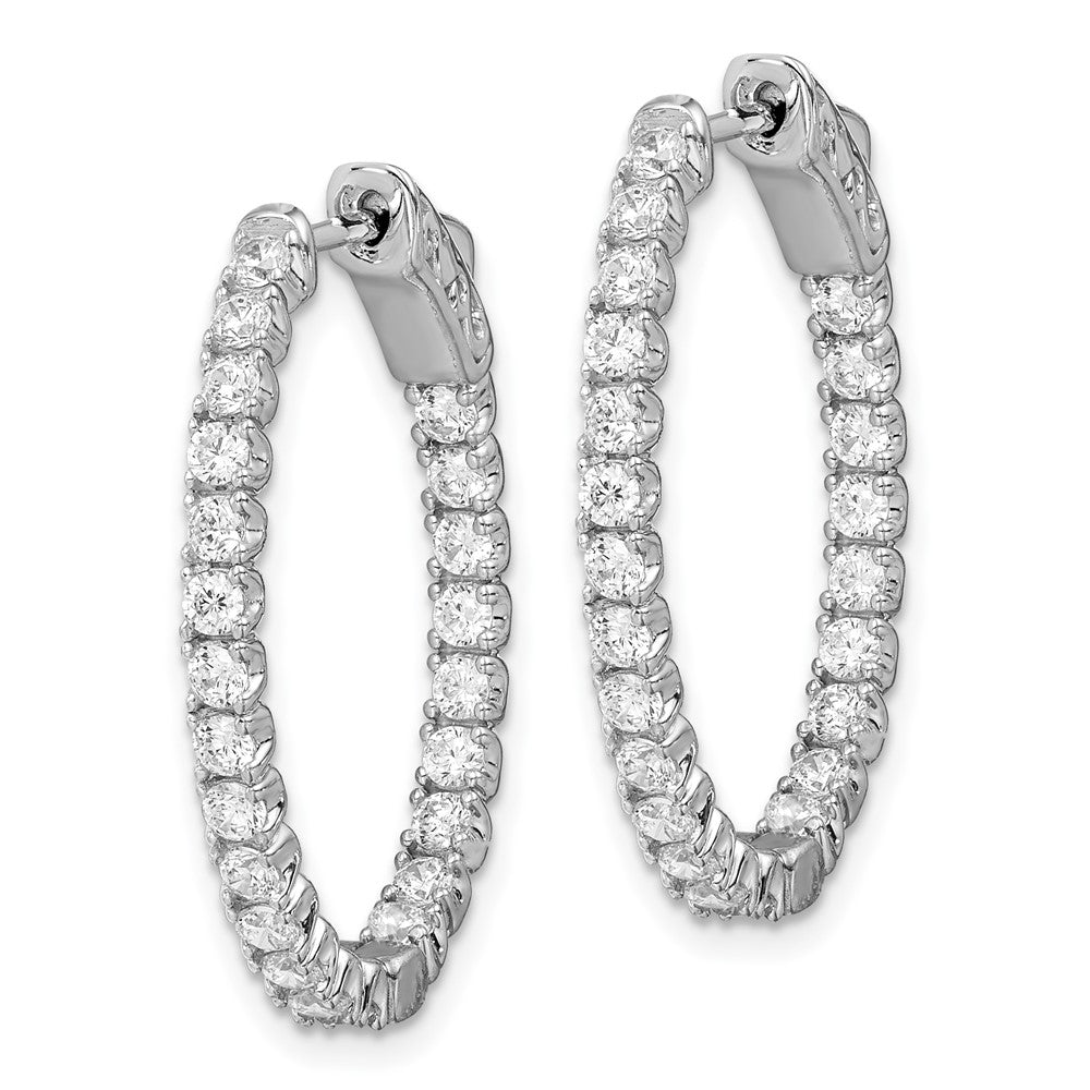 FJC Finejewelers 925 Sterling Silver CZ In and Out Oval Hoop Earrings 29 mm x 23 mm