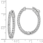FJC Finejewelers 925 Sterling Silver CZ In and Out Oval Hoop Earrings 29 mm x 23 mm