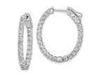 FJC Finejewelers 925 Sterling Silver CZ In and Out Oval Hoop Earrings 29 mm x 23 mm