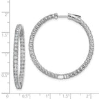 FJC Finejewelers 925 Sterling Silver CZ 80 Stones In and Out Hoop Earrings 45 mm x 45 mm