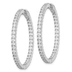 FJC Finejewelers 925 Sterling Silver CZ 80 Stones In and Out Hoop Earrings 45 mm x 45 mm