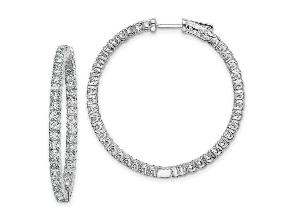 FJC Finejewelers 925 Sterling Silver CZ 80 Stones In and Out Hoop Earrings 45 mm x 45 mm