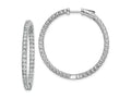 FJC Finejewelers 925 Sterling Silver CZ 80 Stones In and Out Hoop Earrings 45 mm x 45 mm