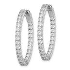 FJC Finejewelers 925 Sterling Silver CZ In and Out Oval Hoop Earrings 38 mm x 29 mm