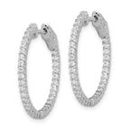 FJC Finejewelers 925 Sterling Silver CZ 66 Stone In and Out Hoop Earrings 27 mm x 28 mm