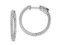 FJC Finejewelers 925 Sterling Silver CZ 66 Stone In and Out Hoop Earrings 27 mm x 28 mm