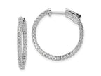 FJC Finejewelers 925 Sterling Silver CZ 66 Stone In and Out Hoop Earrings 27 mm x 28 mm