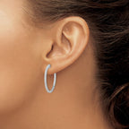 FJC Finejewelers 925 Sterling Silver CZ 74 Stone In and Out Hoop Earrings 33 mm x 34 mm