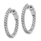 FJC Finejewelers 925 Sterling Silver CZ 48 Stone In and Out Hoop Earrings 24 mm x 25 mm