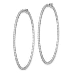 FJC Finejewelers 925 Sterling Silver CZ 194 Stones In and Out Round Hoop Earrings 59 mm x 59 mm