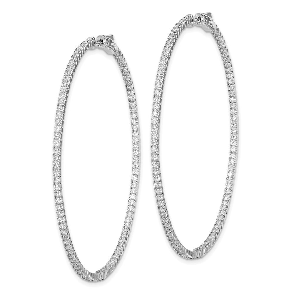 FJC Finejewelers 925 Sterling Silver CZ 194 Stones In and Out Round Hoop Earrings 59 mm x 59 mm