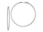FJC Finejewelers 925 Sterling Silver CZ 194 Stones In and Out Round Hoop Earrings 59 mm x 59 mm