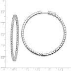 FJC Finejewelers 925 Sterling Silver Rhodium Plated CZ In and Out Hoop Earrings 48 mm x 50 mm