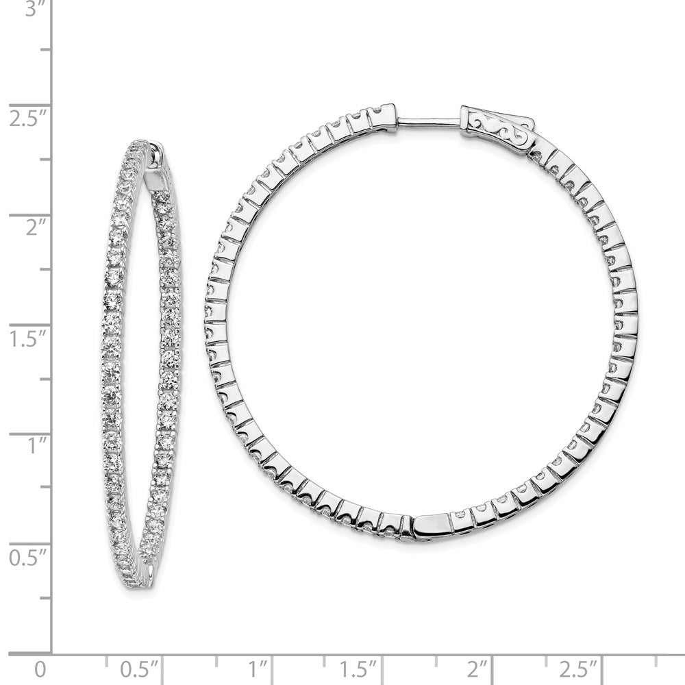 FJC Finejewelers 925 Sterling Silver Rhodium Plated CZ In and Out Hoop Earrings 48 mm x 50 mm