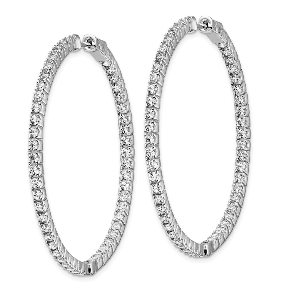 FJC Finejewelers 925 Sterling Silver Rhodium Plated CZ In and Out Hoop Earrings 48 mm x 50 mm