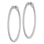 FJC Finejewelers 925 Sterling Silver Rhodium Plated CZ In and Out Oval Hinged Hoop Earrings 50 mm x 41 mm