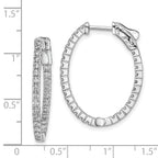 FJC Finejewelers 925 Sterling Silver Rhodium Plated CZ In and Out Oval Hoop Earrings 31 mm x 25 mm