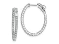FJC Finejewelers 925 Sterling Silver Rhodium Plated CZ In and Out Oval Hoop Earrings 31 mm x 25 mm