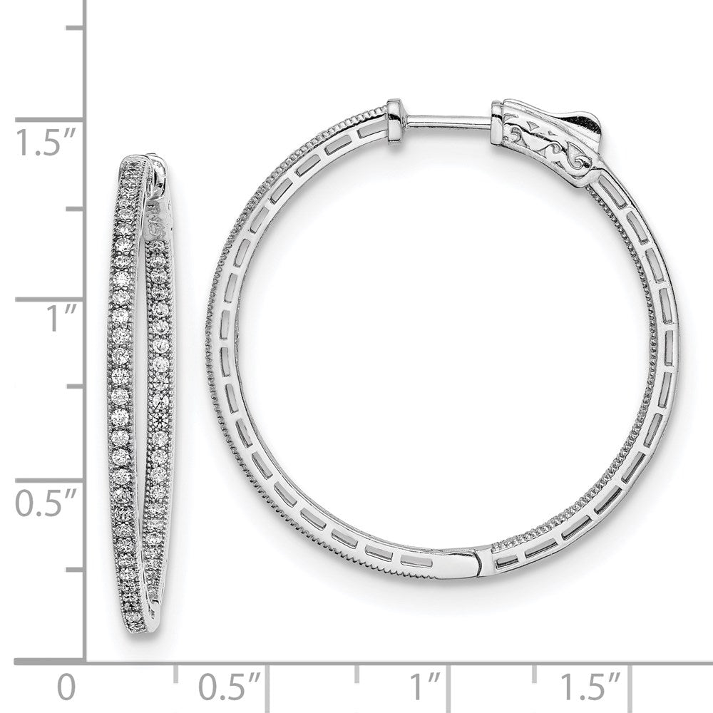 FJC Finejewelers 925 Sterling Silver Rhodium Plated CZ In and Out Hoop Earrings 38 mm x 38 mm