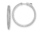 FJC Finejewelers 925 Sterling Silver Rhodium Plated CZ In and Out Hoop Earrings 38 mm x 38 mm
