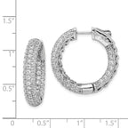FJC Finejewelers 925 Sterling Silver Rhodium Plated Pavé CZ In and Out Hoop Earrings 30 mm x 31 mm