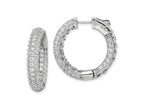 FJC Finejewelers 925 Sterling Silver Rhodium Plated Pavé CZ In and Out Hoop Earrings 30 mm x 31 mm