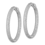 FJC Finejewelers 925 Sterling Silver Rhodium Plated Pavé CZ 380 stones Hoop Earrings 47 mm x 48 mm