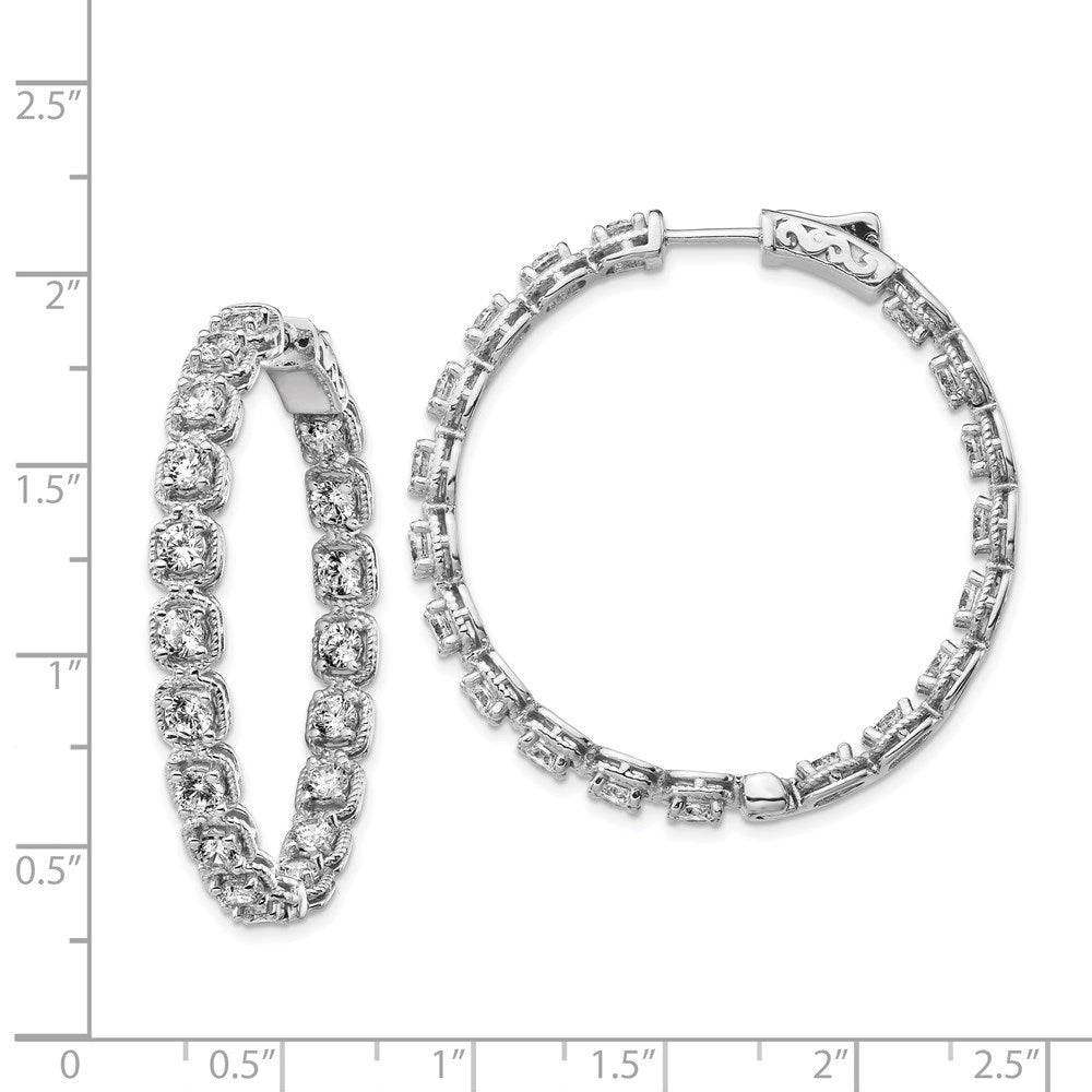 FJC Finejewelers 925 Sterling Silver Rhodium Plated CZ In and Out Hoop Earrings 36 mm x 38 mm