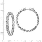 FJC Finejewelers 925 Sterling Silver Rhodium Plated CZ In and Out Hoop Earrings 36 mm x 38 mm