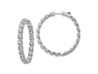 FJC Finejewelers 925 Sterling Silver Rhodium Plated CZ In and Out Hoop Earrings 36 mm x 38 mm