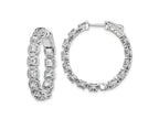 FJC Finejewelers 925 Sterling Silver Rhodium Plated CZ In and Out Hoop Earrings 28 mm x 28 mm