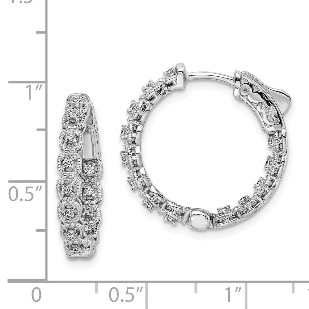 FJC Finejewelers 925 Sterling Silver Rhodium Plated CZ In and Out Hoop Earrings 20 mm x 21 mm