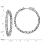 FJC Finejewelers 925 Sterling Silver Rhodium Plated CZ In and Out Hoop Earrings 37 mm x 37 mm