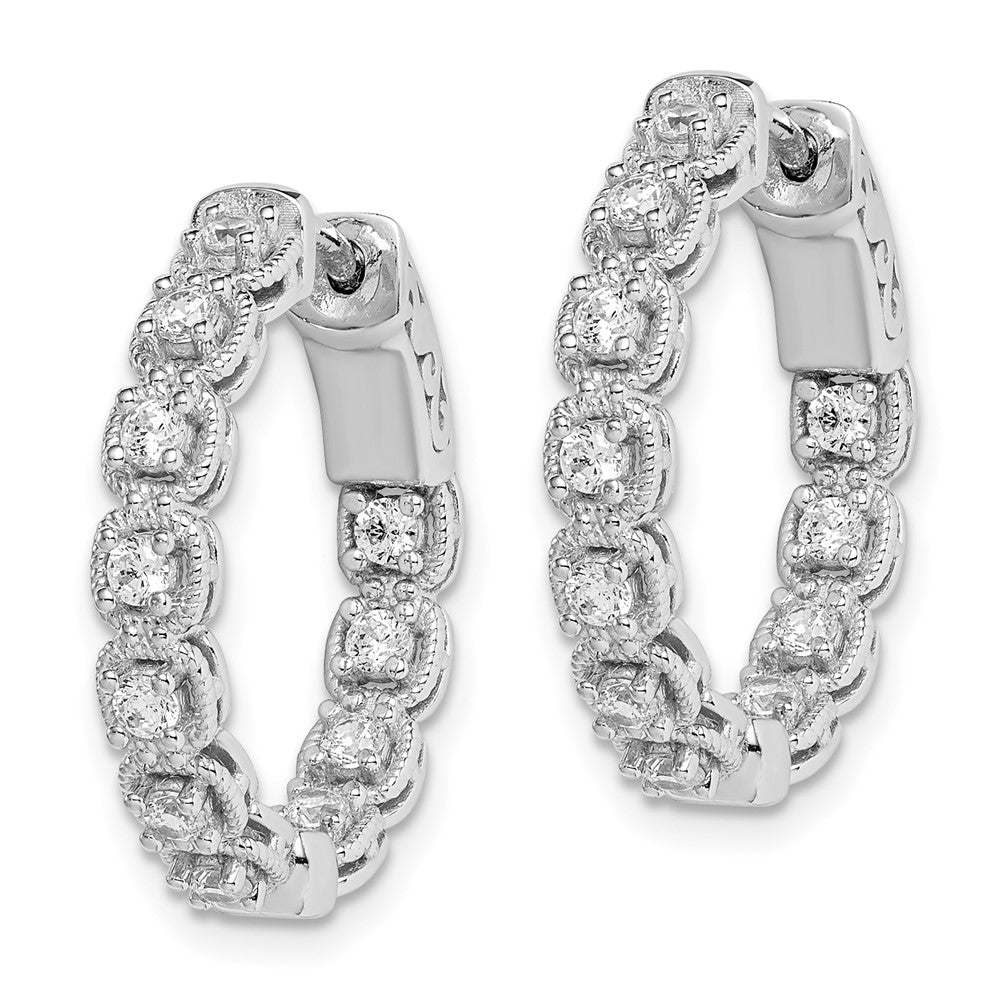 FJC Finejewelers 925 Sterling Silver Rhodium Plated CZ In and Out Hoop Earrings 21 mm x 22 mm