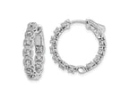 FJC Finejewelers 925 Sterling Silver Rhodium Plated CZ In and Out Hoop Earrings 21 mm x 22 mm