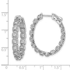 FJC Finejewelers 925 Sterling Silver Rhodium Plated CZ In and Out oval Hoop Earrings 28 mm x 25 mm