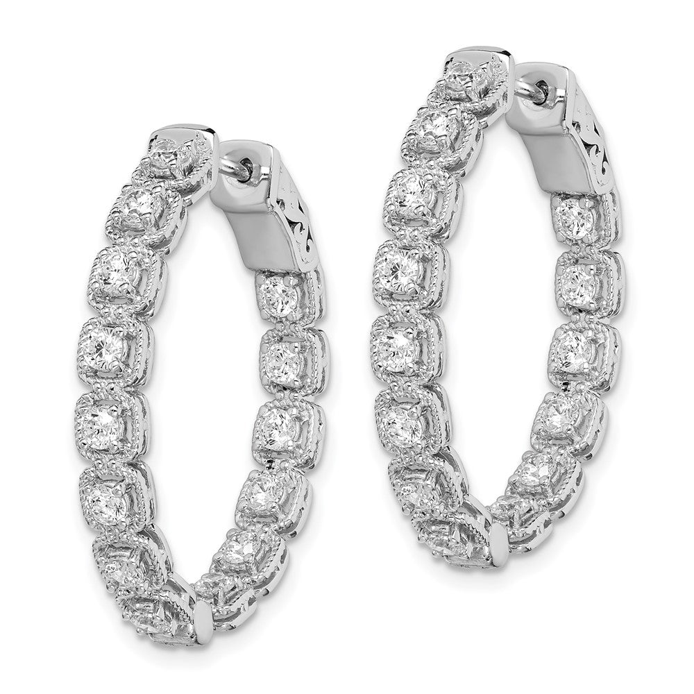 FJC Finejewelers 925 Sterling Silver Rhodium Plated CZ In and Out oval Hoop Earrings 28 mm x 25 mm