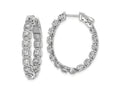 FJC Finejewelers 925 Sterling Silver Rhodium Plated CZ In and Out oval Hoop Earrings 28 mm x 25 mm
