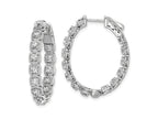 FJC Finejewelers 925 Sterling Silver Rhodium Plated CZ In and Out oval Hoop Earrings 28 mm x 25 mm