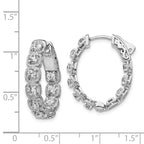 FJC Finejewelers 925 Sterling Silver Rhodium Plated CZ In and Out Oval Hoop Earrings 22 mm x 21 mm