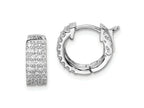 FJC Finejewelers 925 Sterling Silver Rhodium Plated CZ Small Hinged Hoop Earrings 10 mm x 12 mm