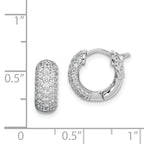 FJC Finejewelers 925 Sterling Silver Rhodium Plated CZ Small Hinged Hoop Earrings 12 mm x 13 mm