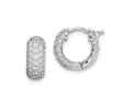 FJC Finejewelers 925 Sterling Silver Rhodium Plated CZ Small Hinged Hoop Earrings 12 mm x 13 mm