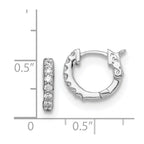 FJC Finejewelers 925 Sterling Silver Rhodium Plated CZ Small Hinged Hoop Earrings 11 mm x 12 mm