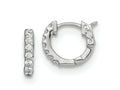 FJC Finejewelers 925 Sterling Silver Rhodium Plated CZ Small Hinged Hoop Earrings 11 mm x 12 mm