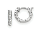 FJC Finejewelers 925 Sterling Silver Rhodium Plated CZ Small Hinged Hoop Earrings 11 mm x 12 mm